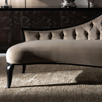 Designer Italian Button Upholstered Modern Chaise Longue