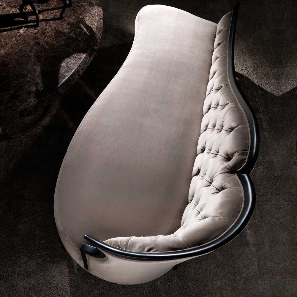 Designer Italian Button Upholstered Modern Chaise Longue