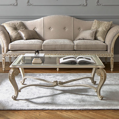 Designer Italian Classic Louis Glass Coffee Table