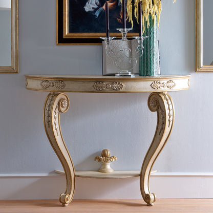 Designer Italian Demi Lune Console Table