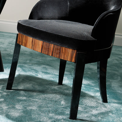 Designer Italian Macassar Velvet Dining Chair