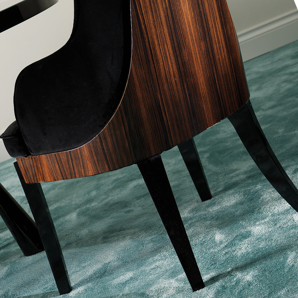 Designer Italian Macassar Velvet Dining Chair