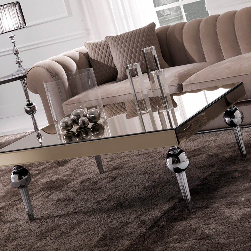 Designer Italian Mirrored Venetian Coffee Table