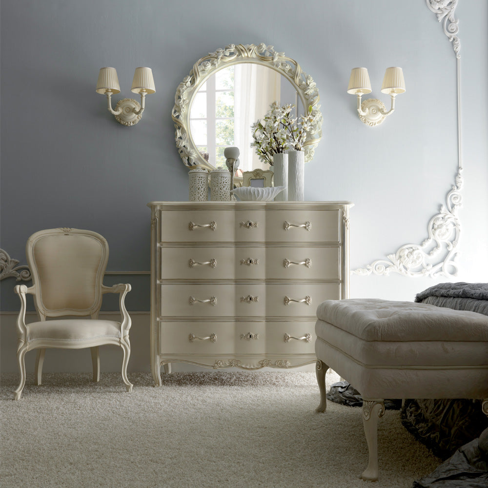 Designer Ivory Italian Chest of Drawers