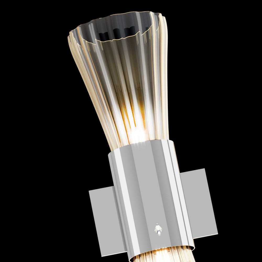 Designer Modern Chrome Murano Glass Wall Light