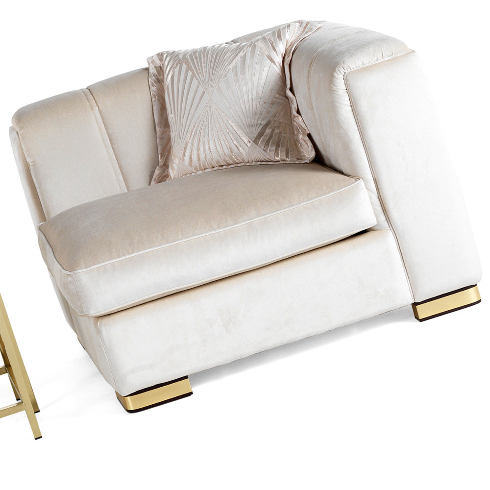 Designer Velvet Luxury Corner Armchair