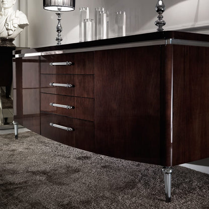 Designer High Gloss Walnut Veneer Buffet