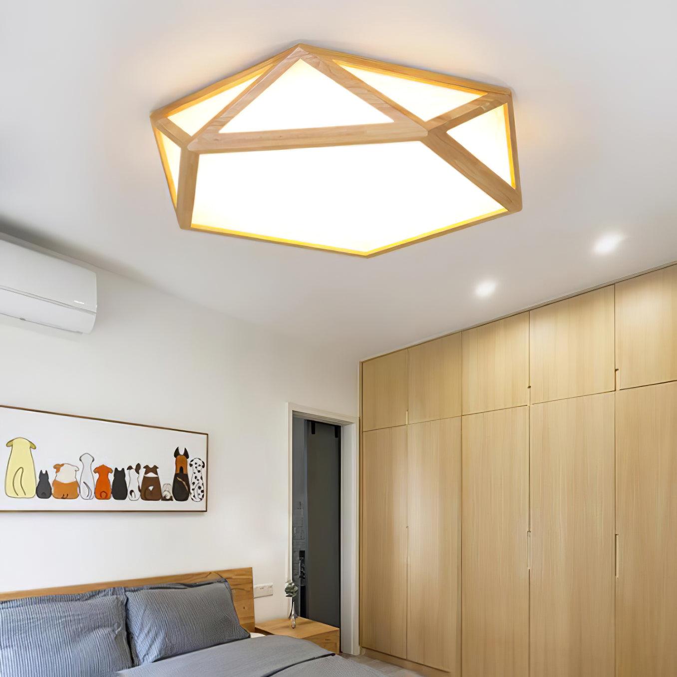 Diamond Wooden Ceiling Lamp