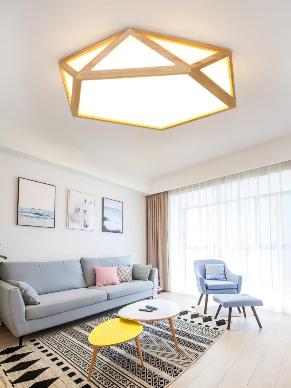 Diamond Wooden Ceiling Lamp