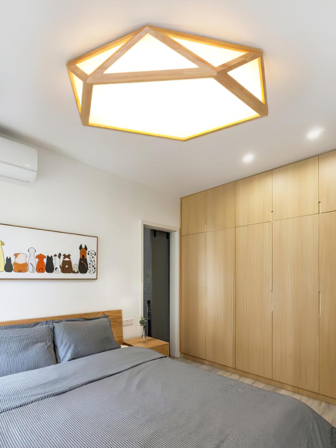 Diamond Wooden Ceiling Lamp