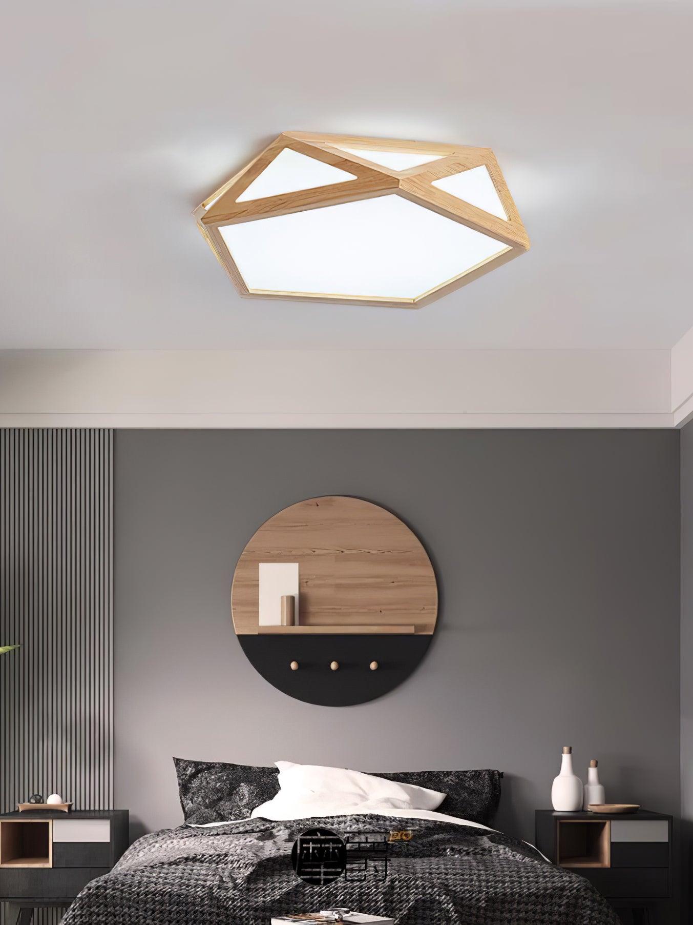 Diamond Wooden Ceiling Lamp