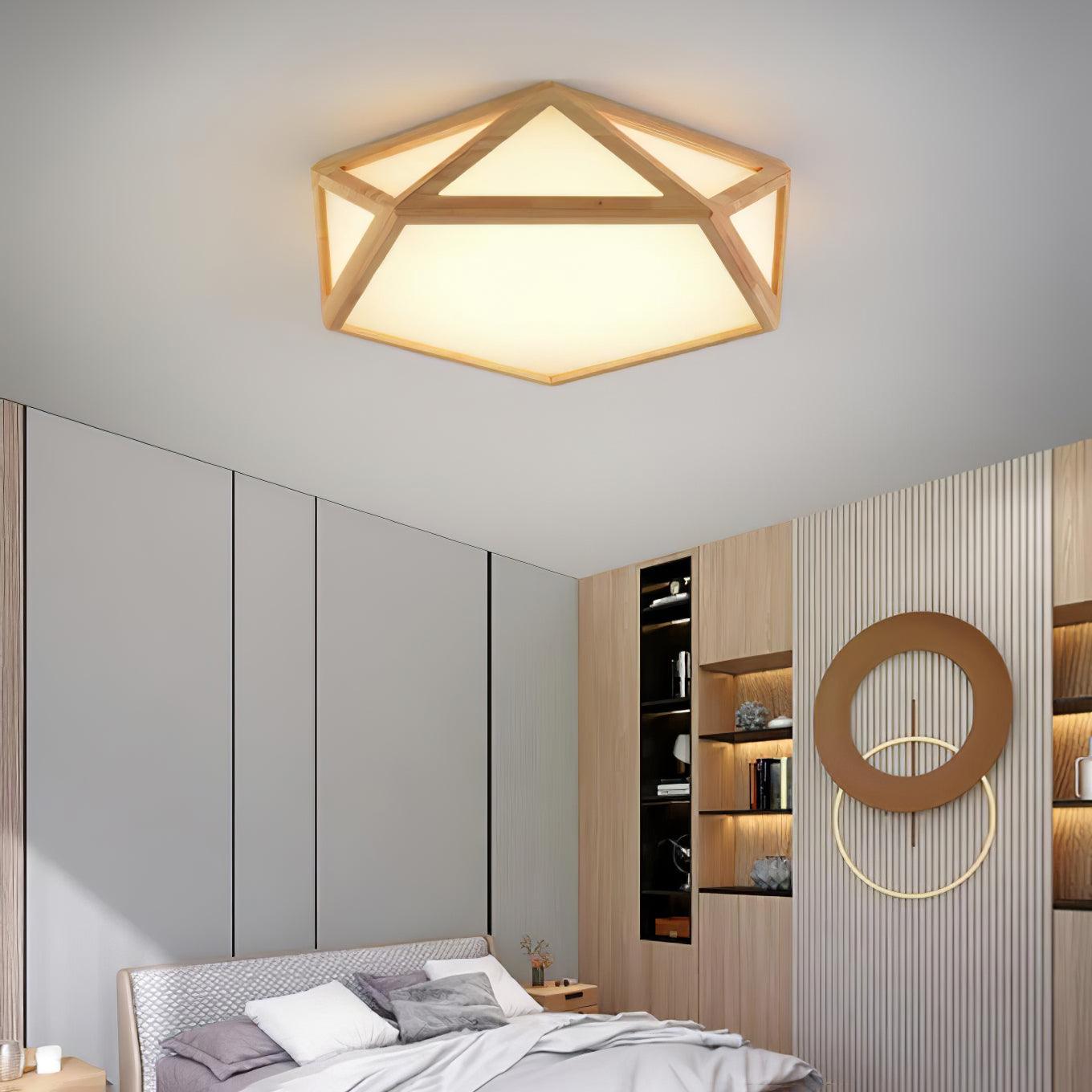 Diamond Wooden Ceiling Lamp