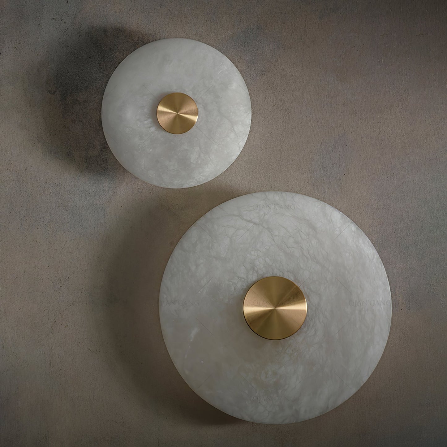 Disc Shaped Alabaster Wall Light