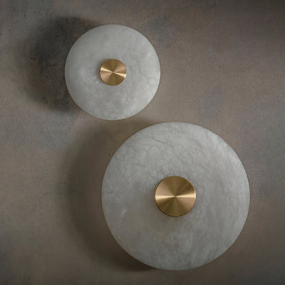 Disc Shaped Alabaster Wall Light