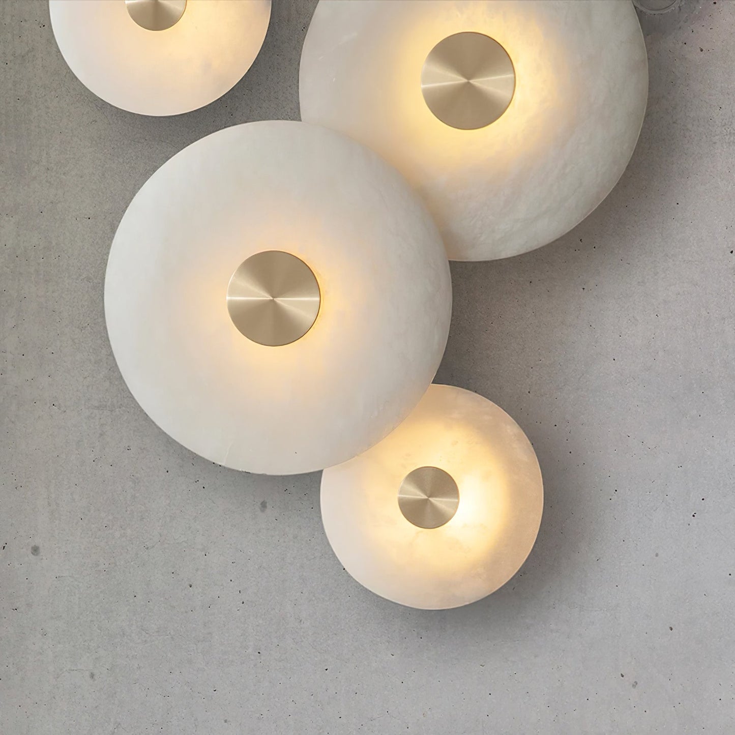 Disc Shaped Alabaster Wall Light