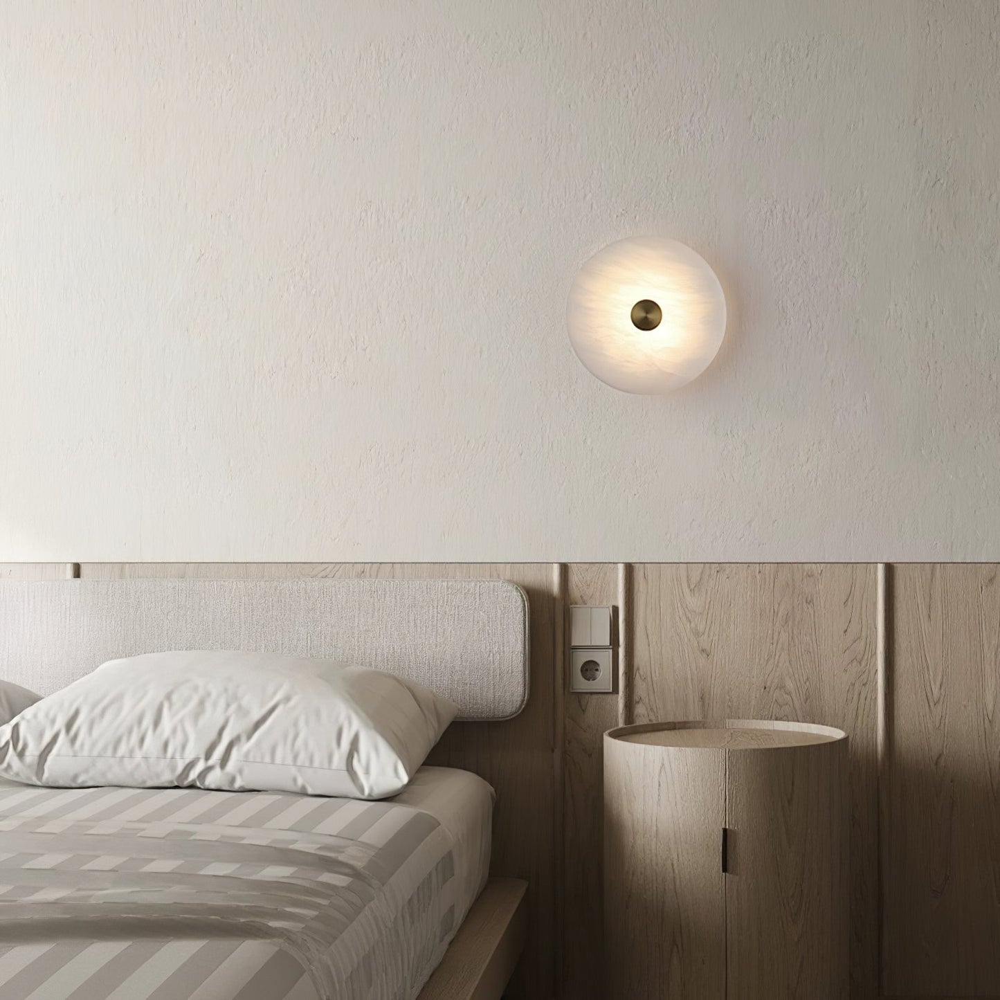 Disc Shaped Alabaster Wall Light