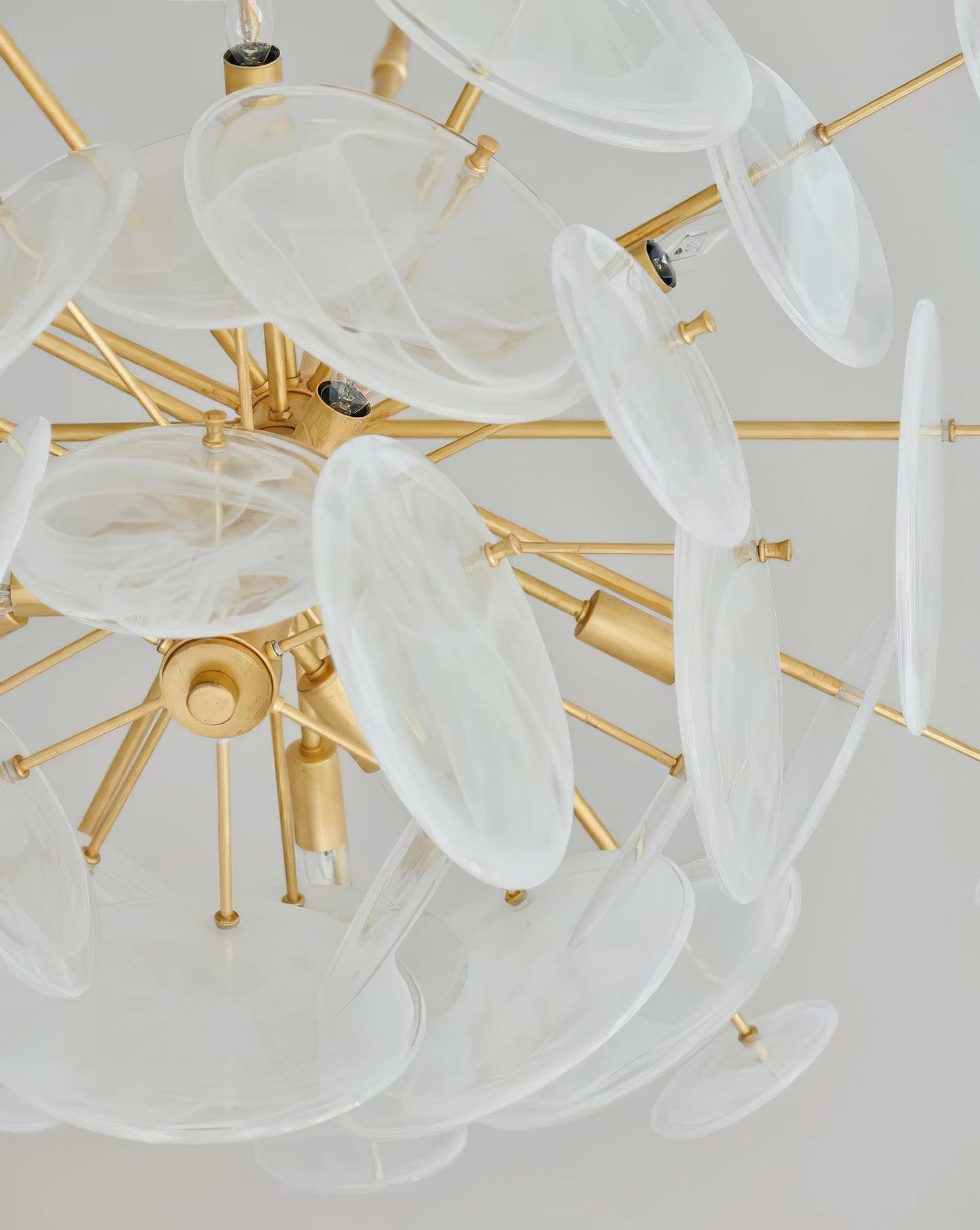 Brass Discs Cascading Chandelier