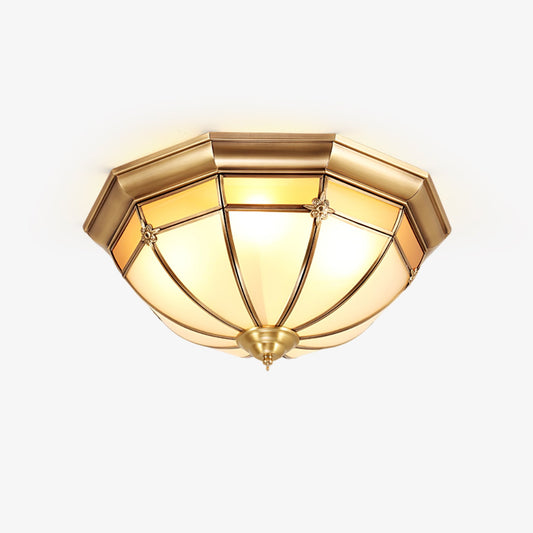 Dome Brass Flush Ceiling Lamp