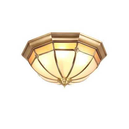 Dome Brass Flush Ceiling Lamp