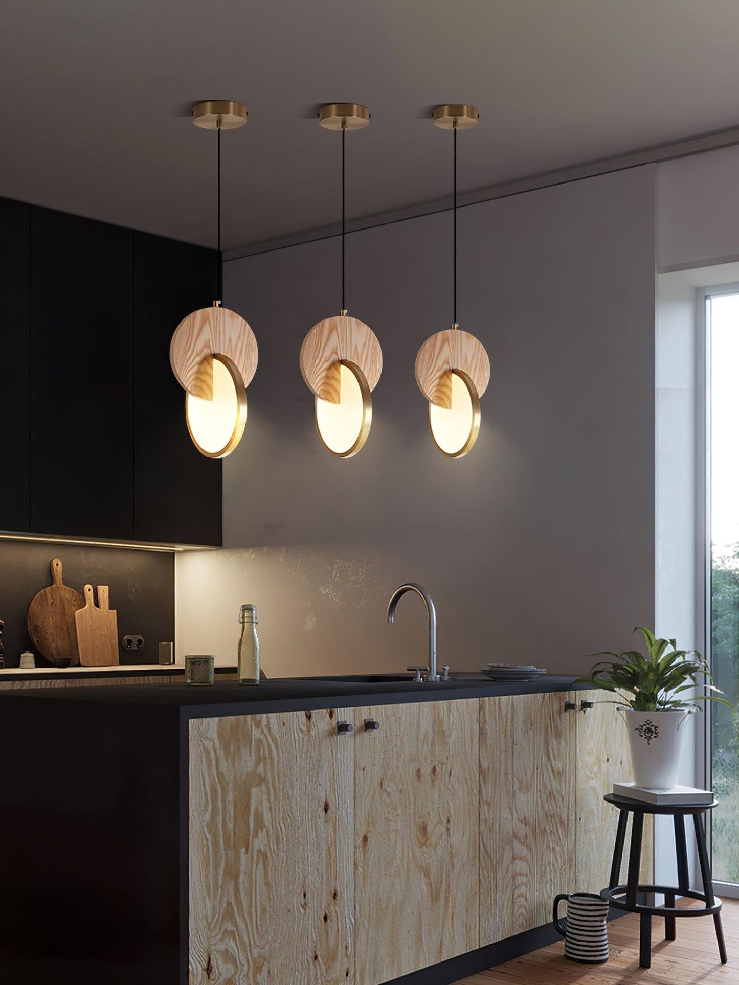 Double Disk Hanging light Pendant Lamp