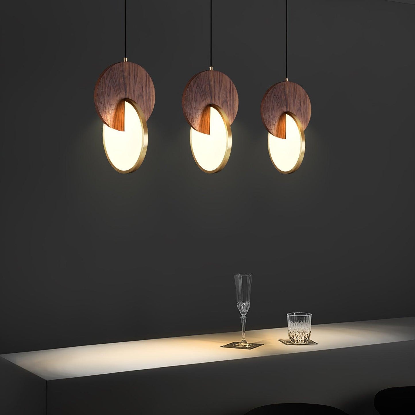 Double Disk Hanging light Pendant Lamp