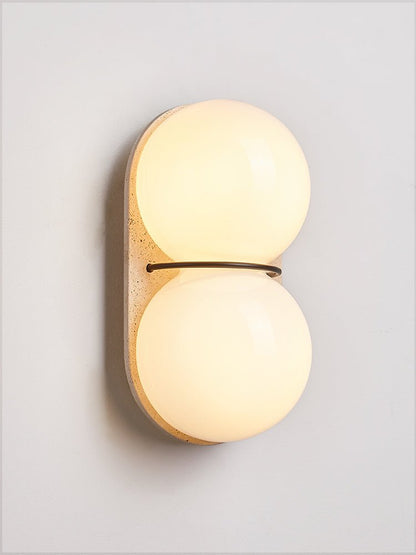 Double Globe Travertine Wall Sconce