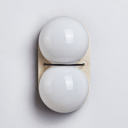 Double Globe Travertine Wall Sconce