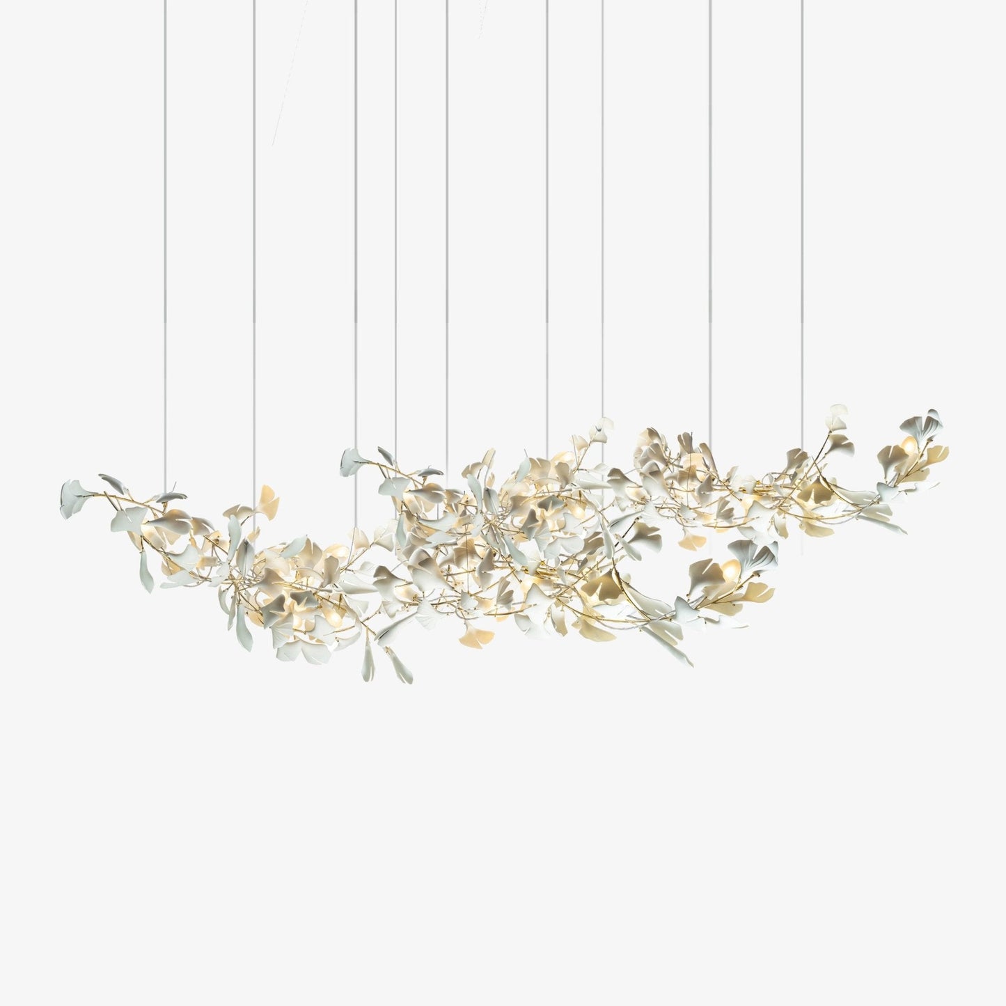 Double Layer Combination Gingko Electrolier Chandelier