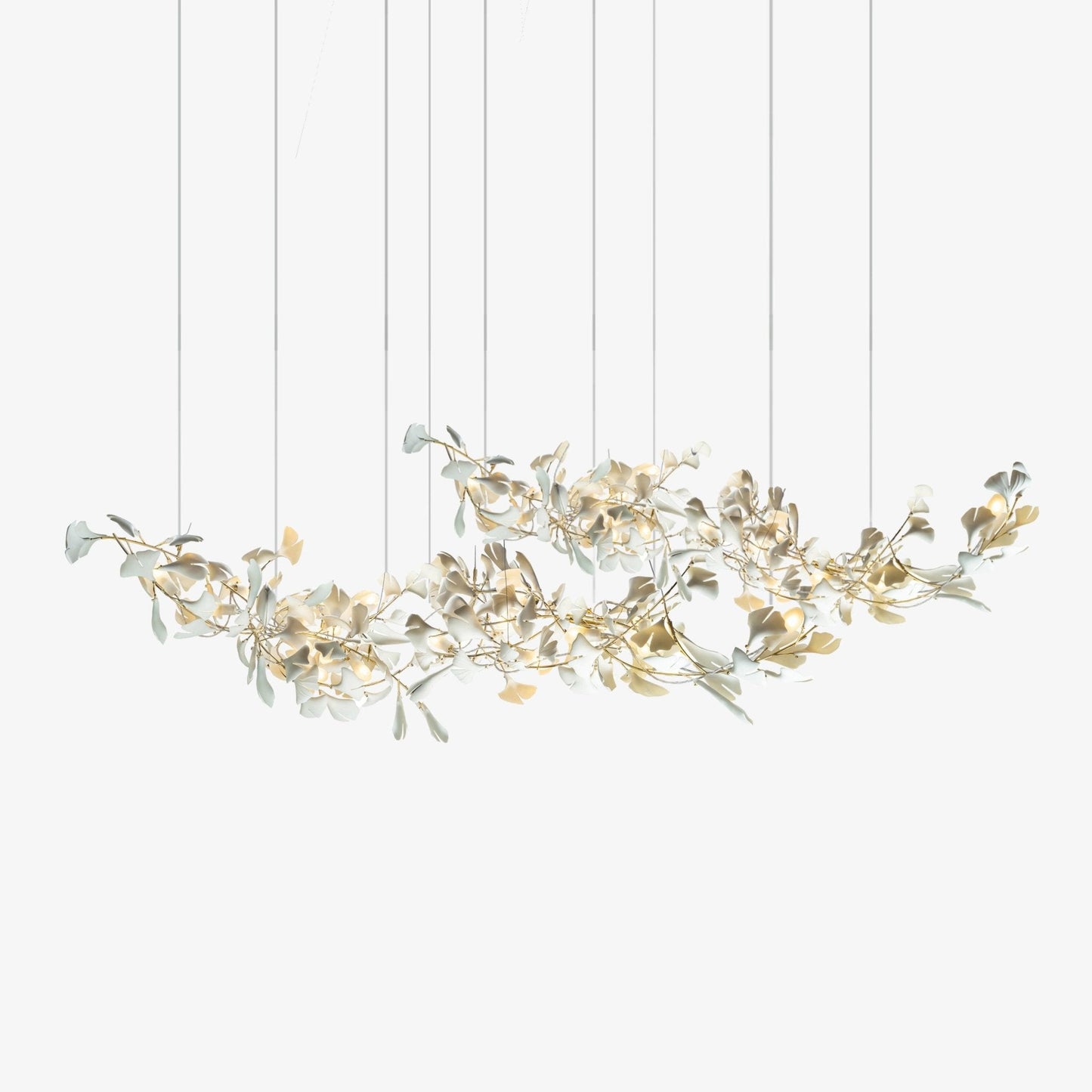 Double Layer Combination Gingko Electrolier Chandelier