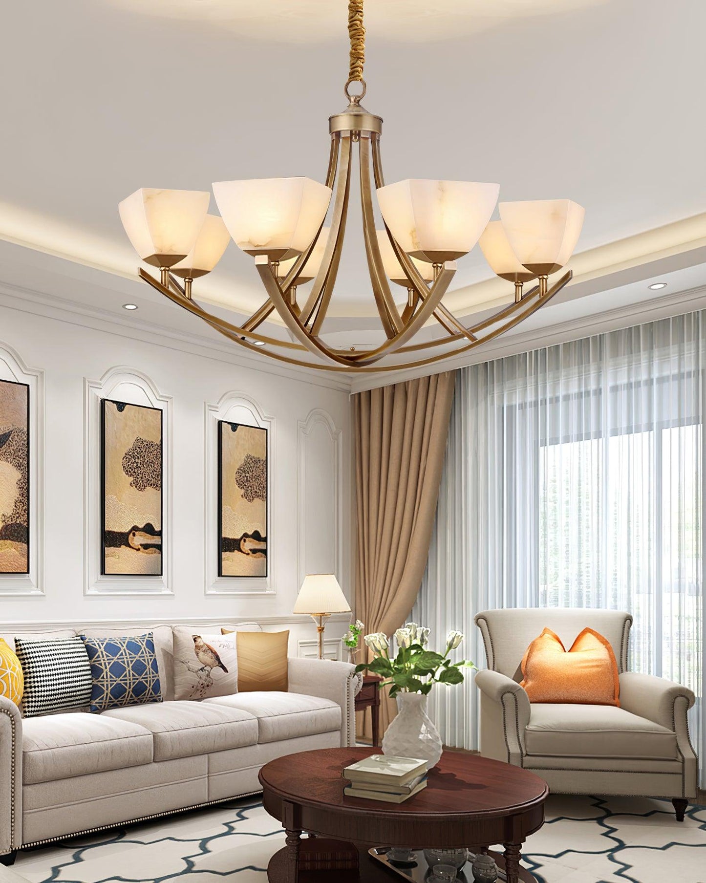 Dover Brass Ceiling fixture Chandelier