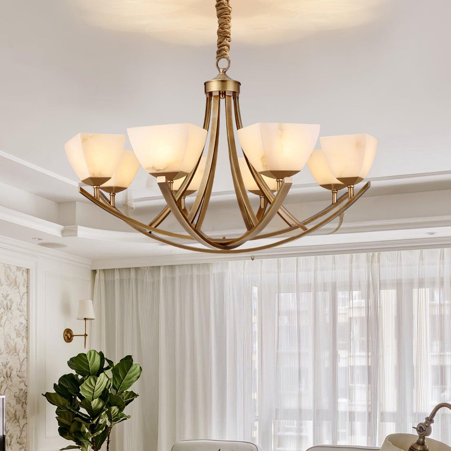 Dover Brass Ceiling fixture Chandelier