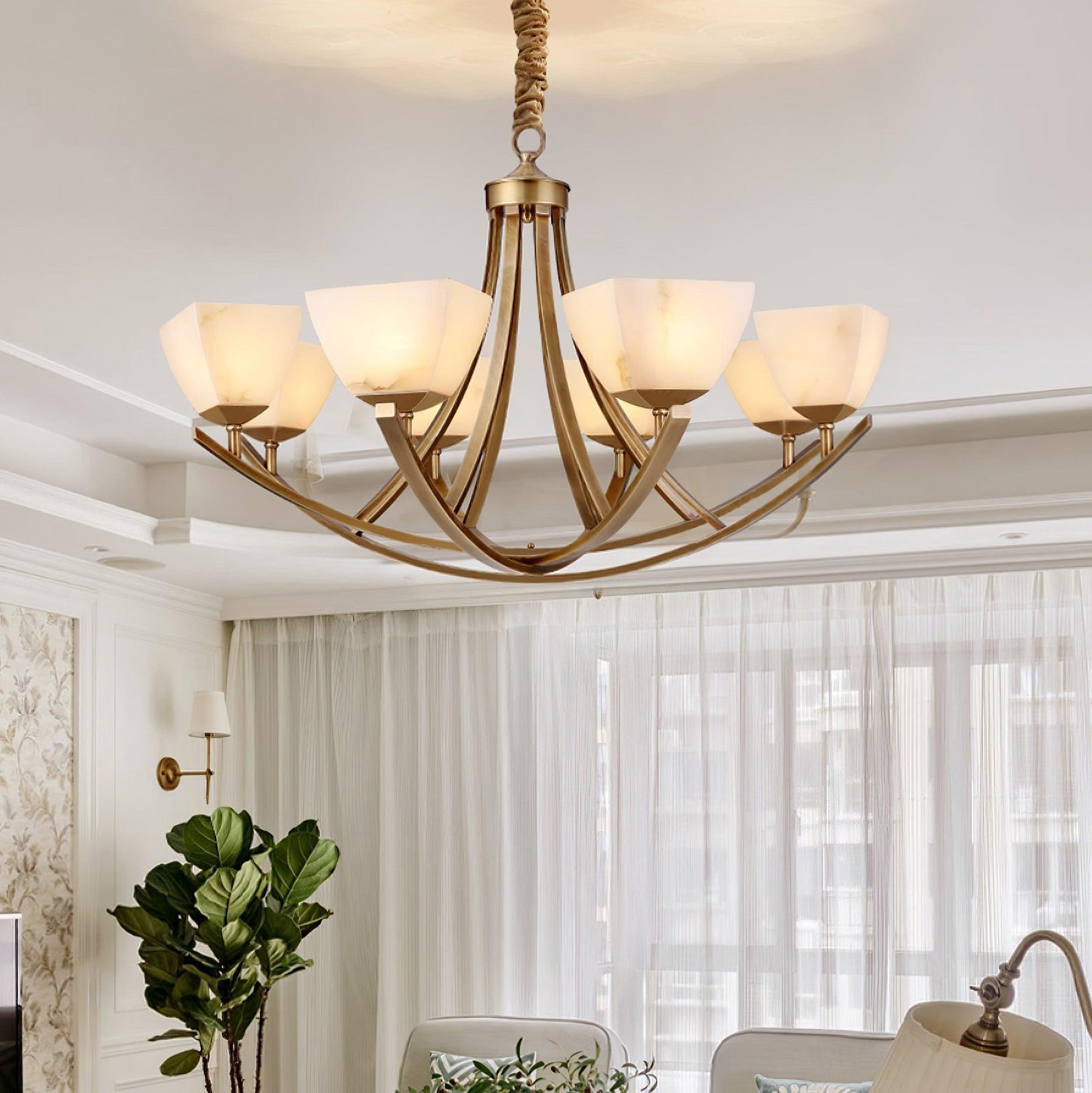 Dover Brass Ceiling fixture Chandelier