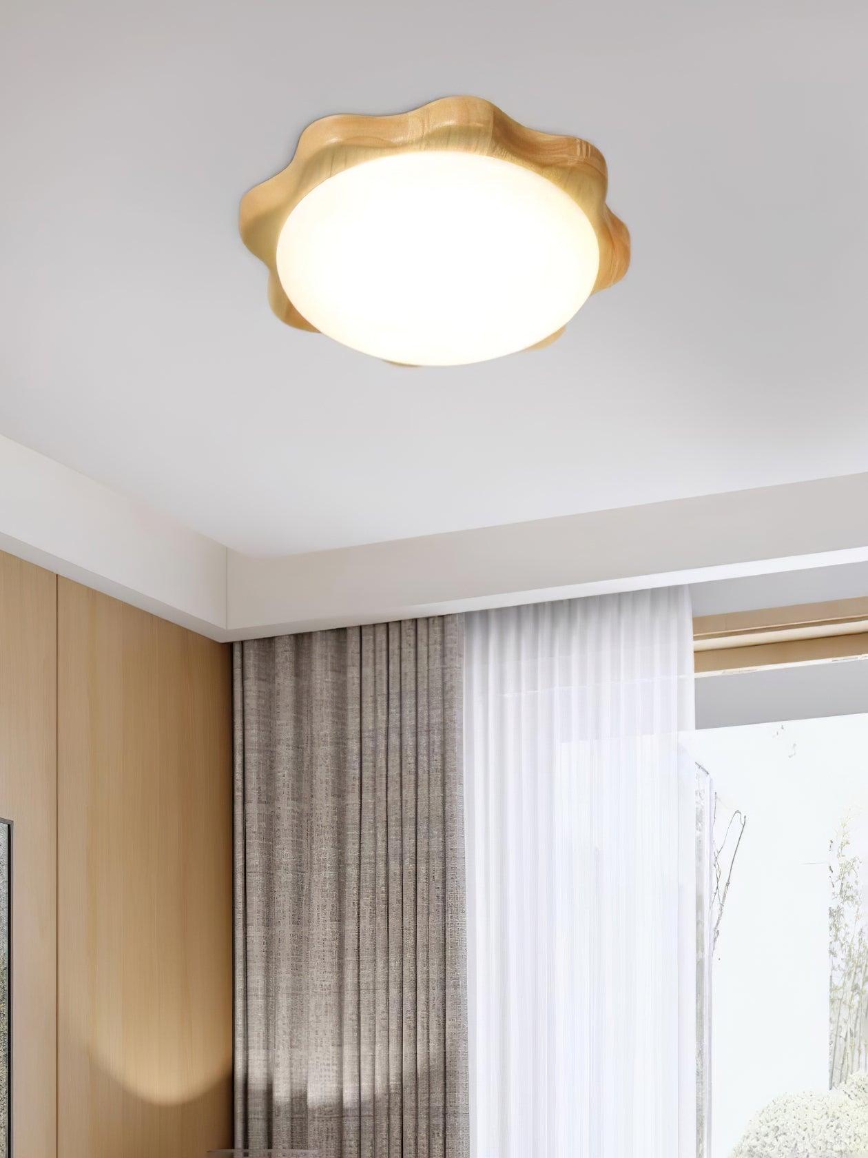 Drum Wood Flush mount light Ceiling Lamp