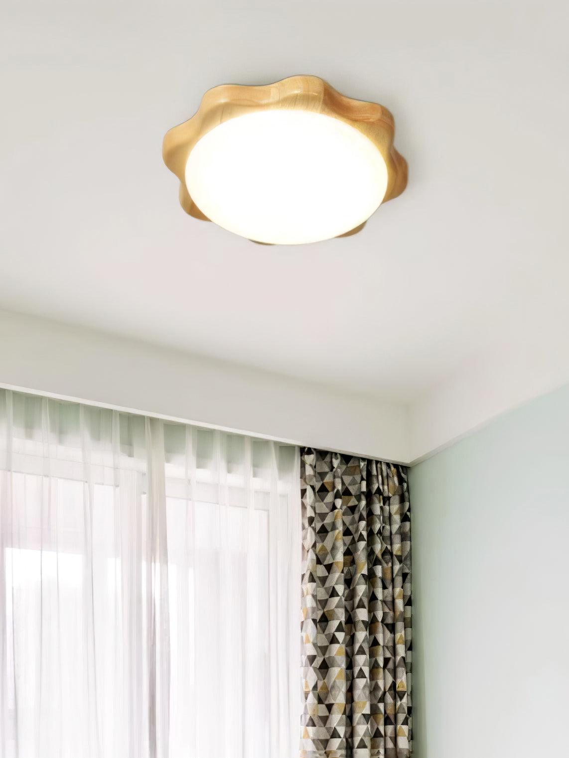 Drum Wood Flush mount light Ceiling Lamp