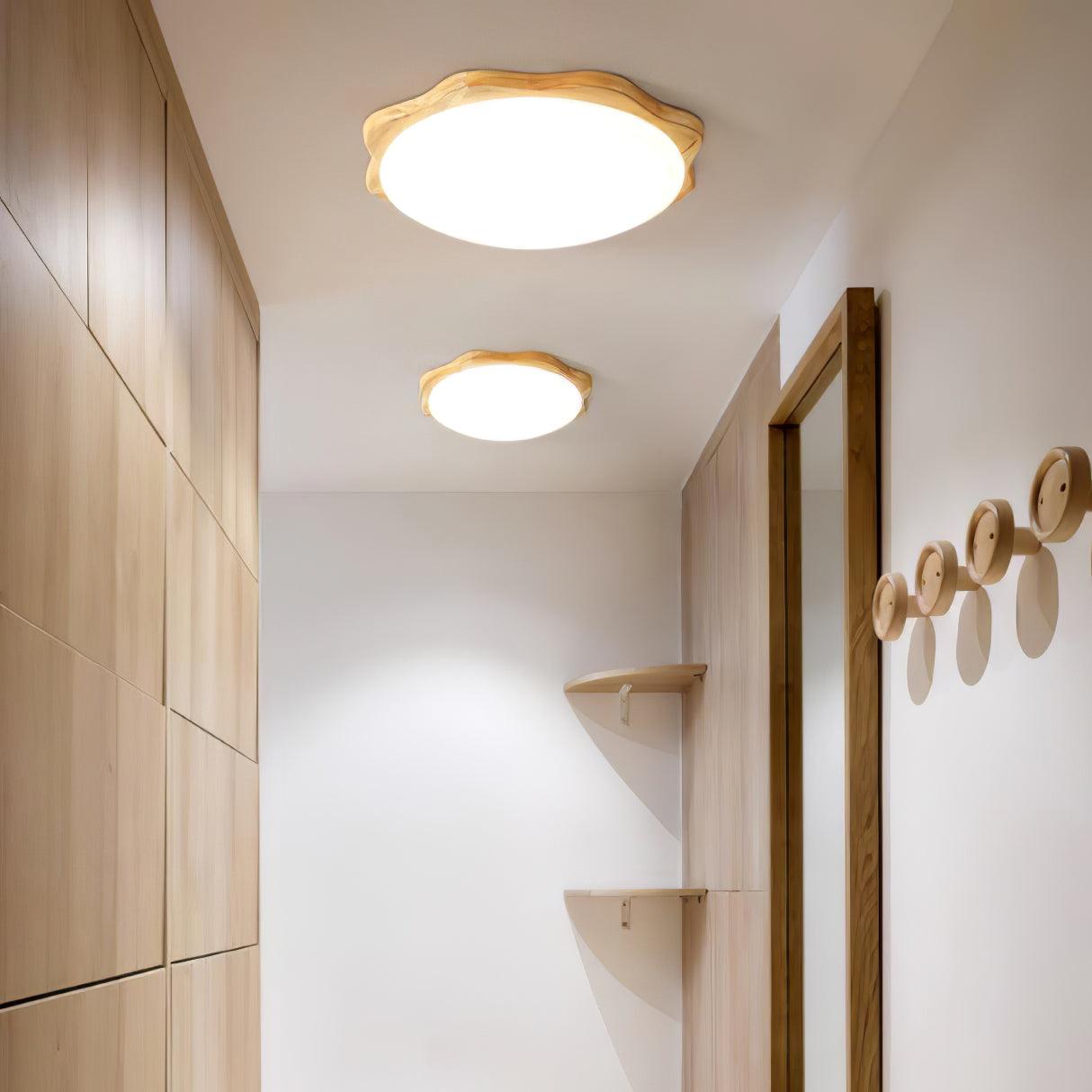 Drum Wood Flush mount light Ceiling Lamp