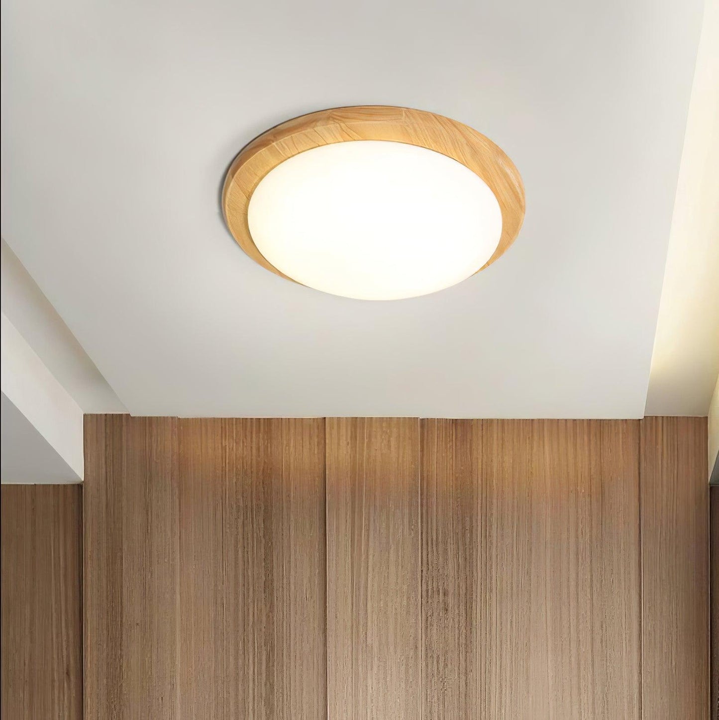 Drum Wood Flush mount light Ceiling Lamp