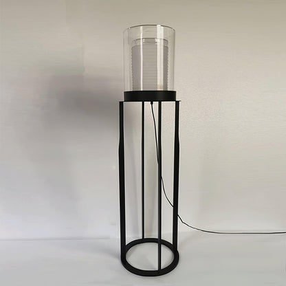 Dual Cylinder Glass Floor Lamp