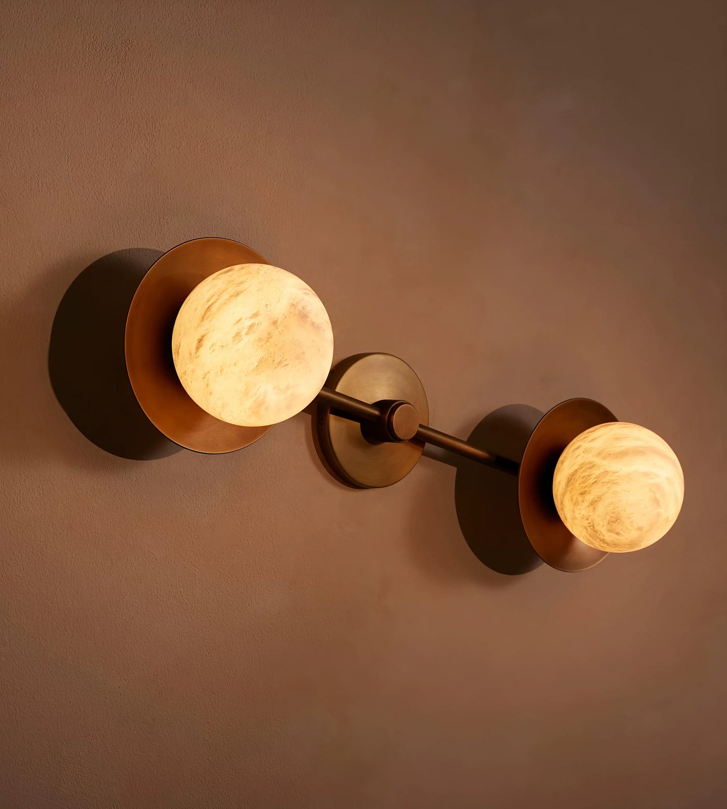 Dual Halo Alabaster Wall Light