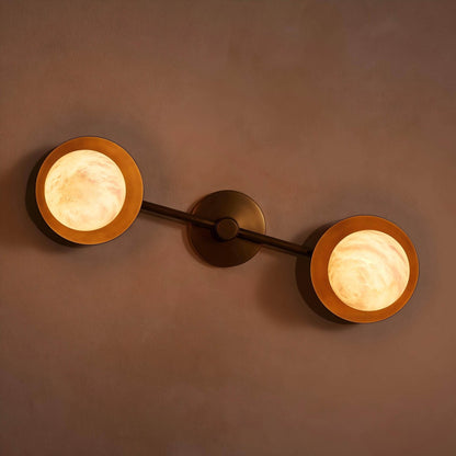 Dual Halo Alabaster Wall Light