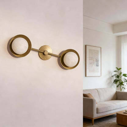 Dual Halo Alabaster Wall Light