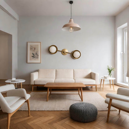 Dual Halo Alabaster Wall Light