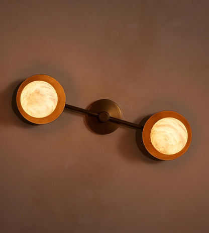 Dual Halo Alabaster Wall Light