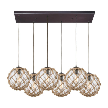 Elk Lighting Coastal Inlet 32 Inch 6 Light Linear Suspension Light Cp9640