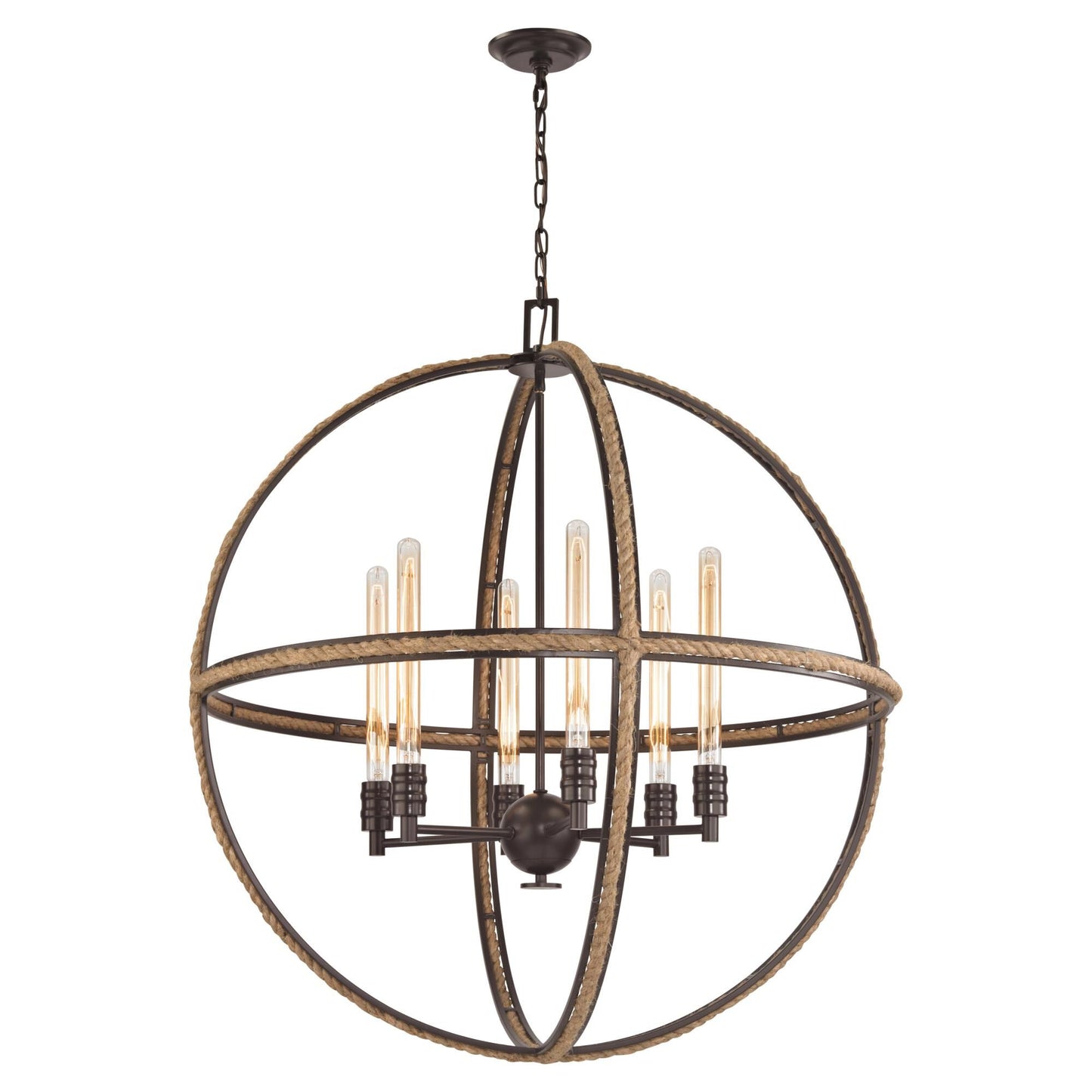 Elk Lighting Natural Rope 34 Inch 6 Light Chandelier Cp89717