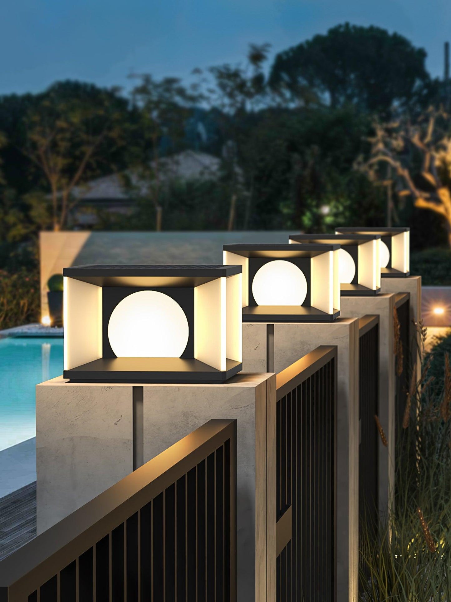Eclipse Cube Architectural light Outdoor Post Light