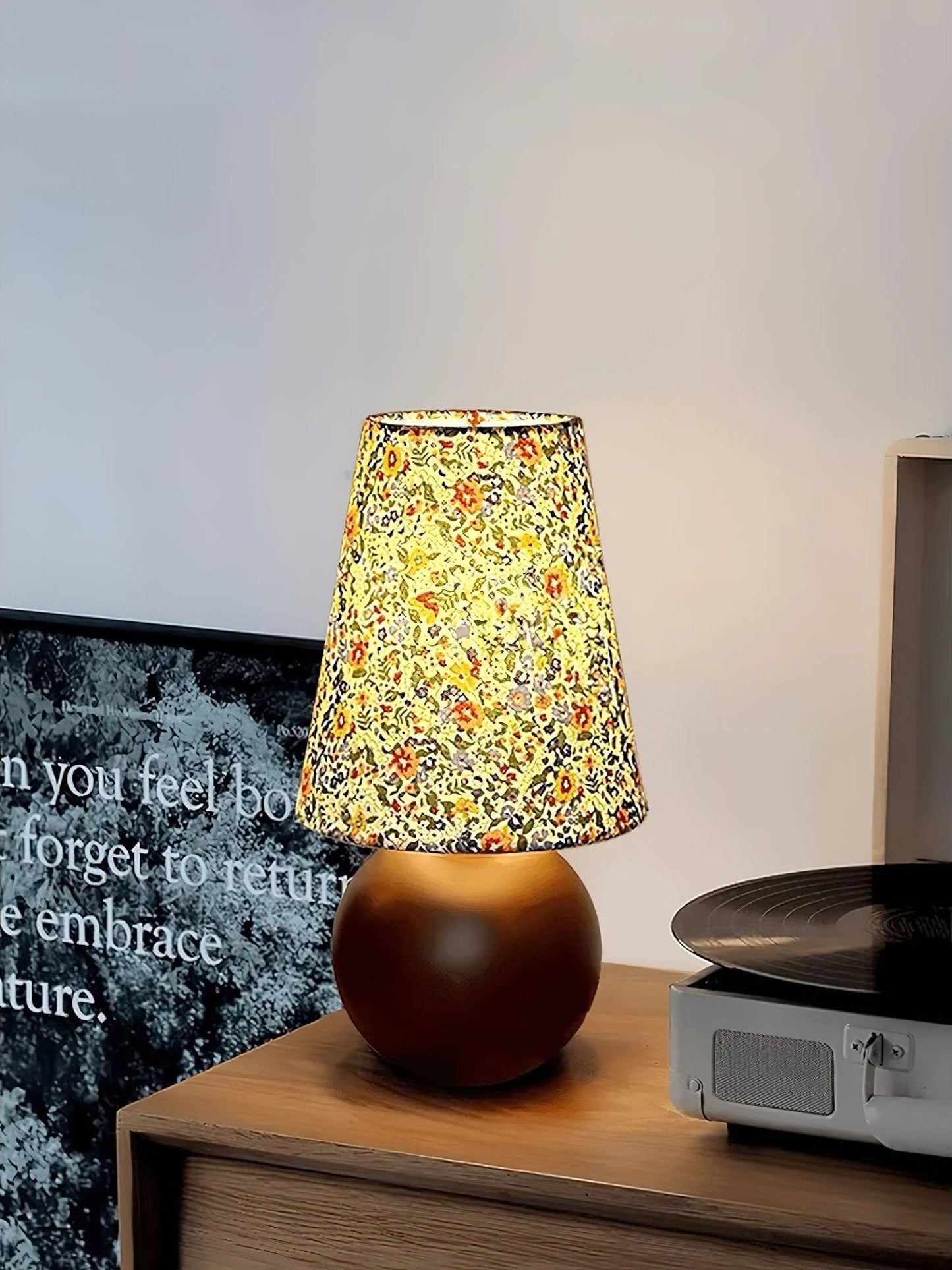 Elara Floral Glow Side table lamp Table Lamp