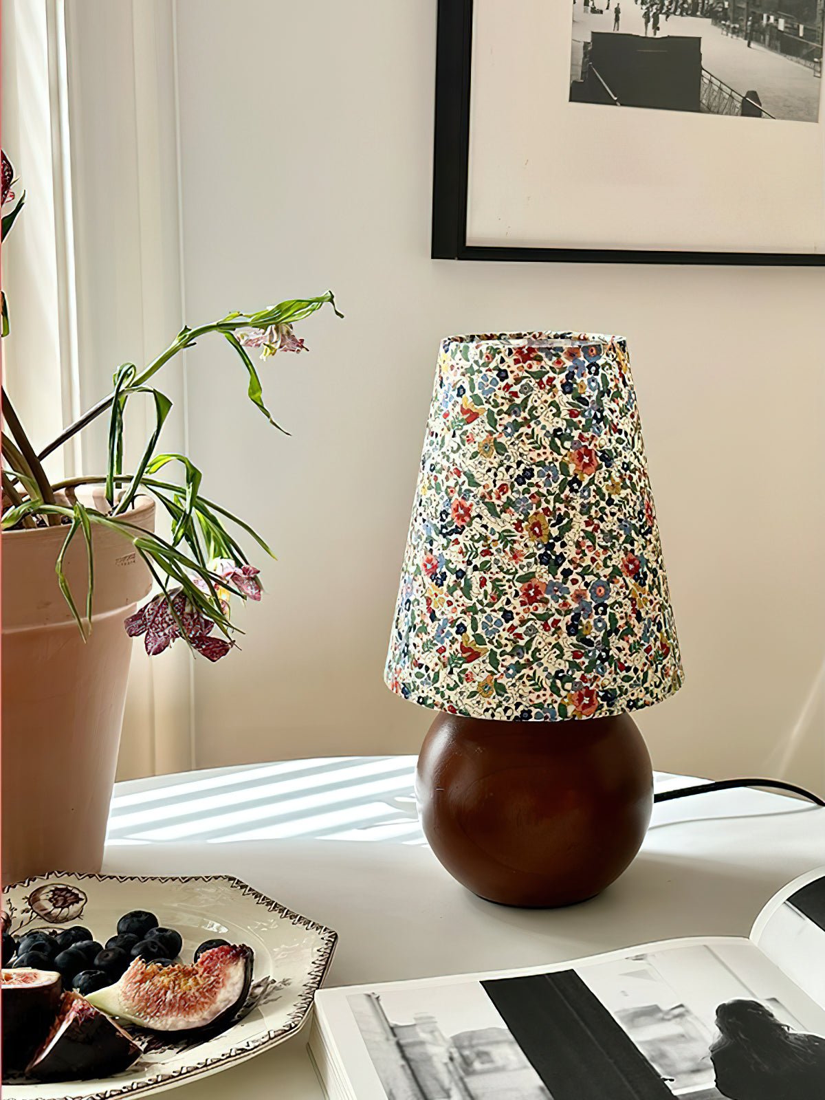 Elara Floral Glow Side table lamp Table Lamp