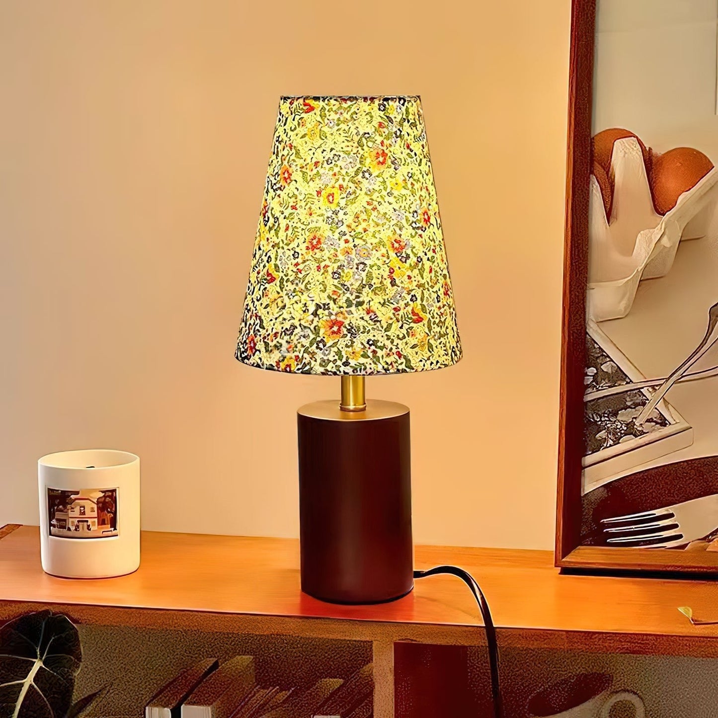 Elara Floral Glow Side table lamp Table Lamp