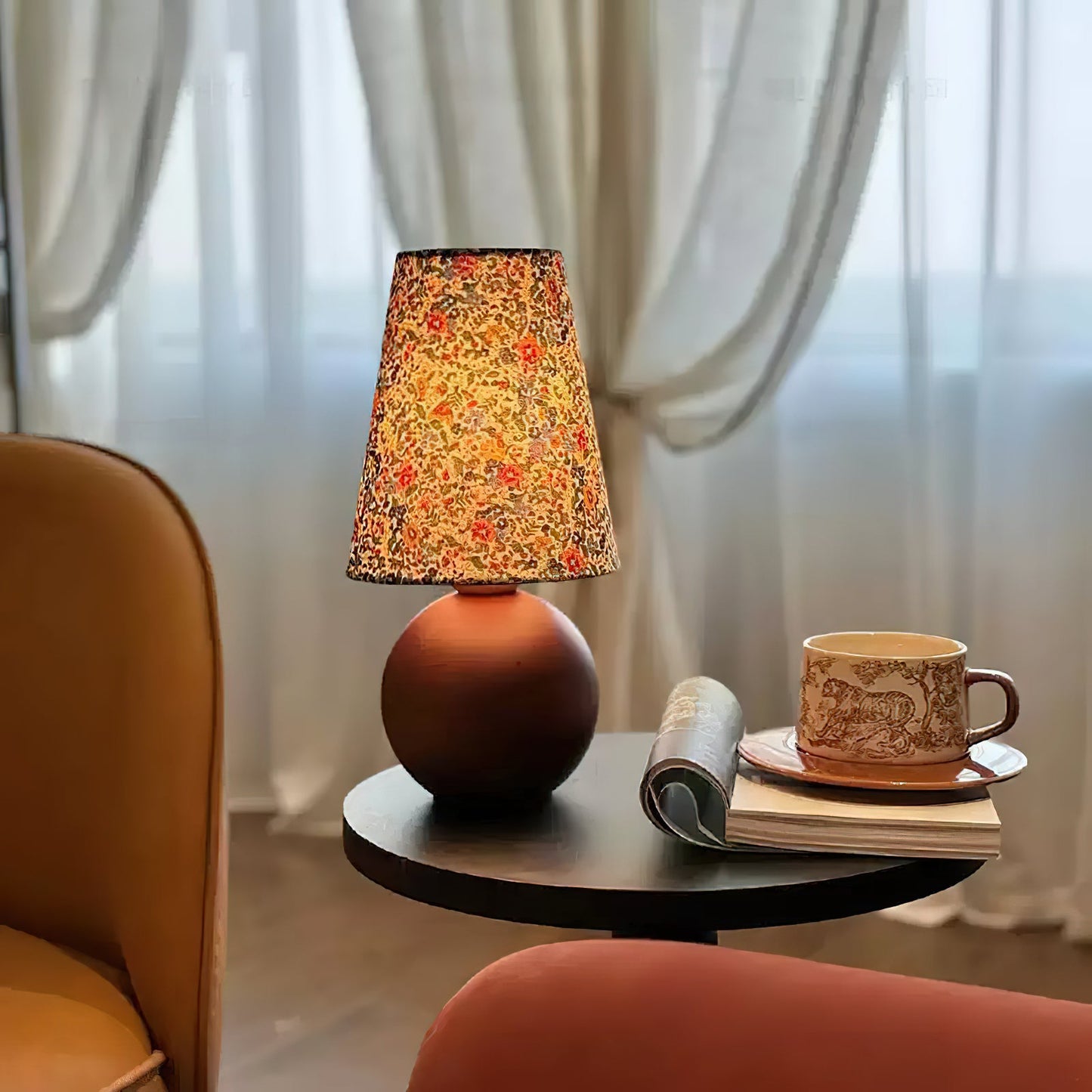 Elara Floral Glow Side table lamp Table Lamp