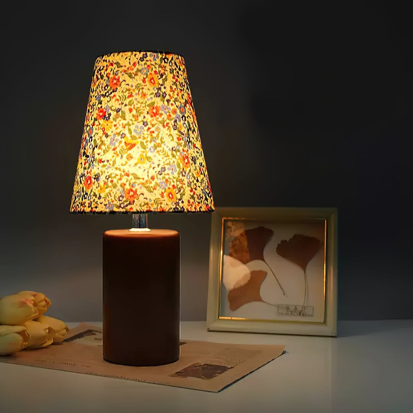 Elara Floral Glow Side table lamp Table Lamp